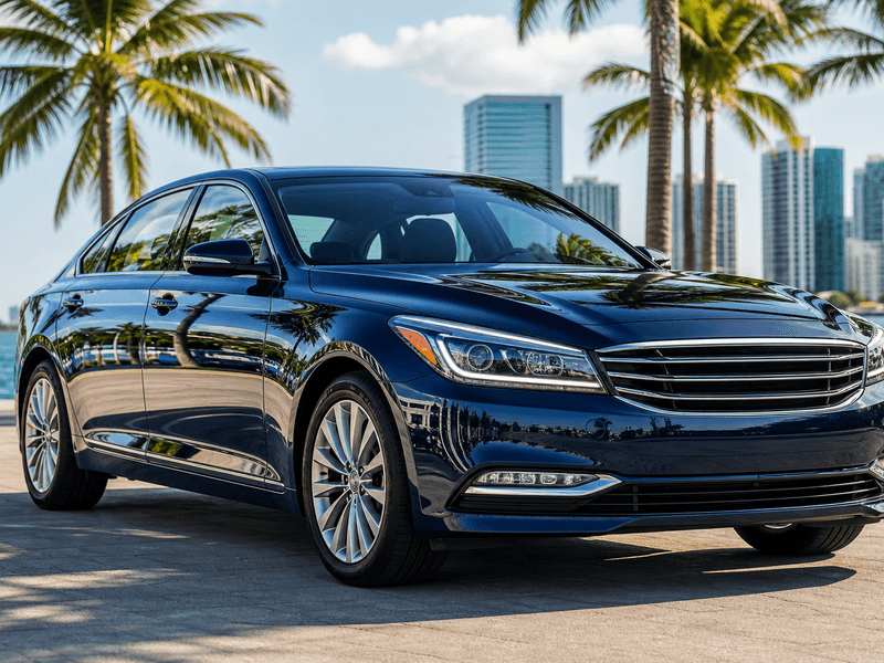 Freshly detailed sedan in Miami