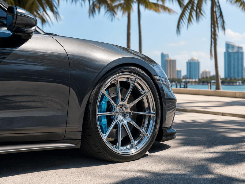Wheel and tire detailing in Miami