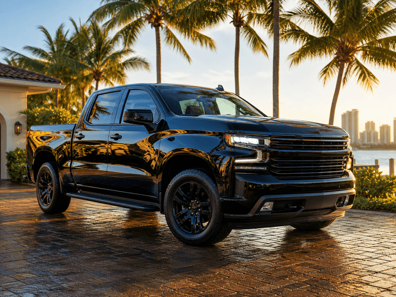 Detailed pickup truck in Miami